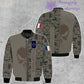 Veste de bombardier personnalisée avec camouflage soldat/vétéran de la France avec nom et grade, imprimée en 3D - 10052401QA