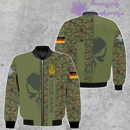 Personalisierte Bomberjacke mit Camouflage-Muster für deutsche Soldaten/Veteranen mit Namen und Rang, 3D-Druck – 10052401QA