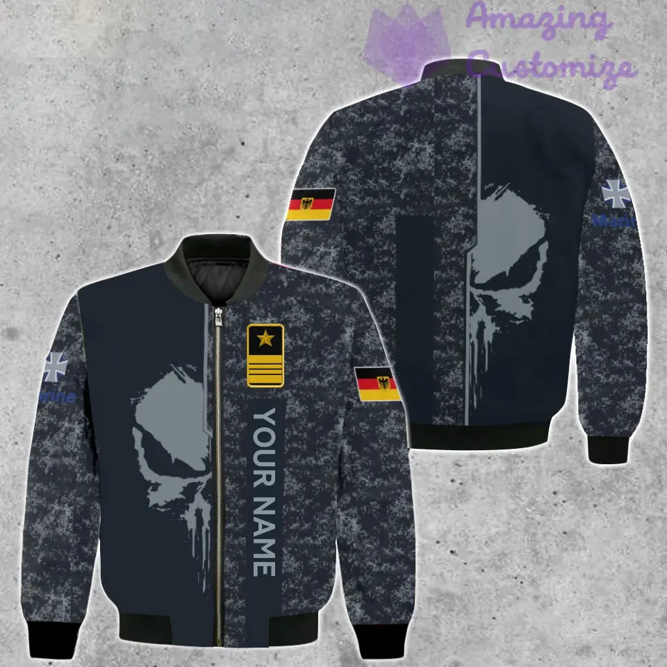 Veste de bombardier personnalisée avec camouflage soldat/vétéran allemand avec nom et grade, imprimée en 3D - 10052401QA