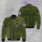 Personalisierte Bomberjacke mit finnischem Soldaten-/Veteranen-Tarnmuster und Namen und Rang, 3D-Druck – 07052401QA