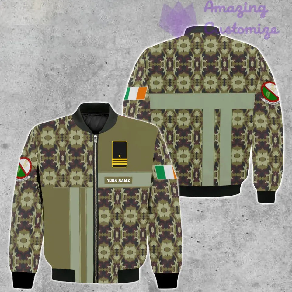 Personalized Ireland Soldier/ Veteran Camo With Name And Rank Bomber Jacket 3D Printed  - 07052401QA