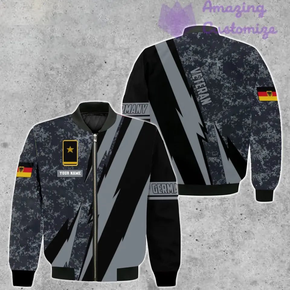 Veste de bombardier personnalisée avec camouflage soldat/vétéran allemand avec nom et grade, imprimée en 3D - 05032401QA