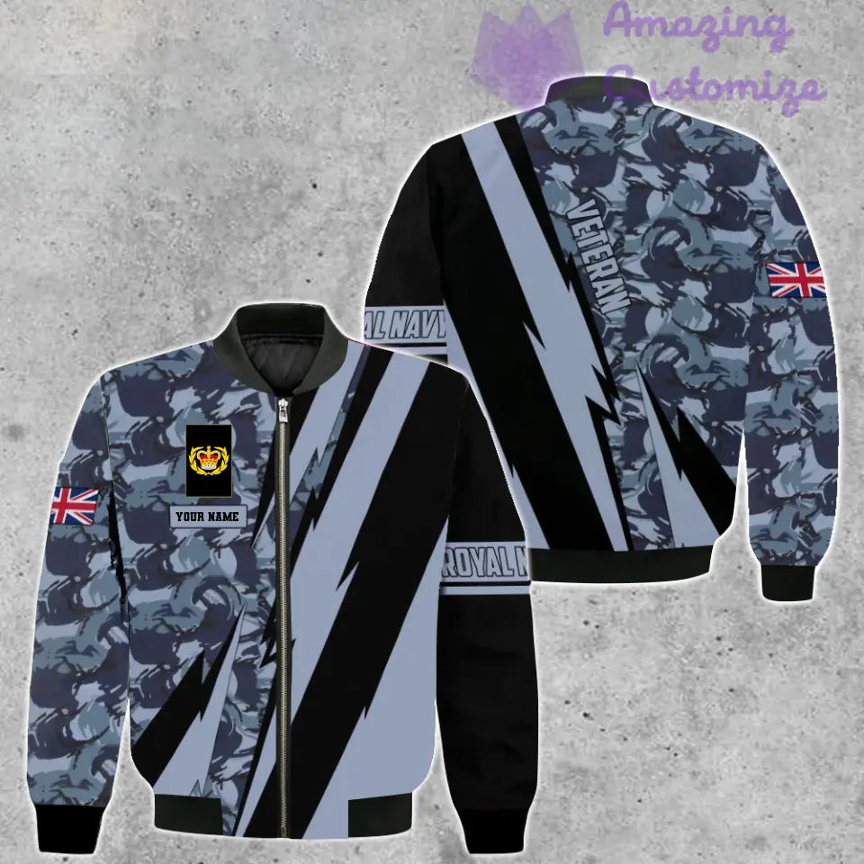 Personalized UK Soldier/ Veteran Camo With Name And Rank Bomber Jacket 3D Printed  - 05032401QA