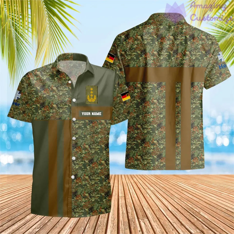 Personalized Germany Soldier/ Veteran Camo With Name And Rank Hawaii Printed  - 07052401QA