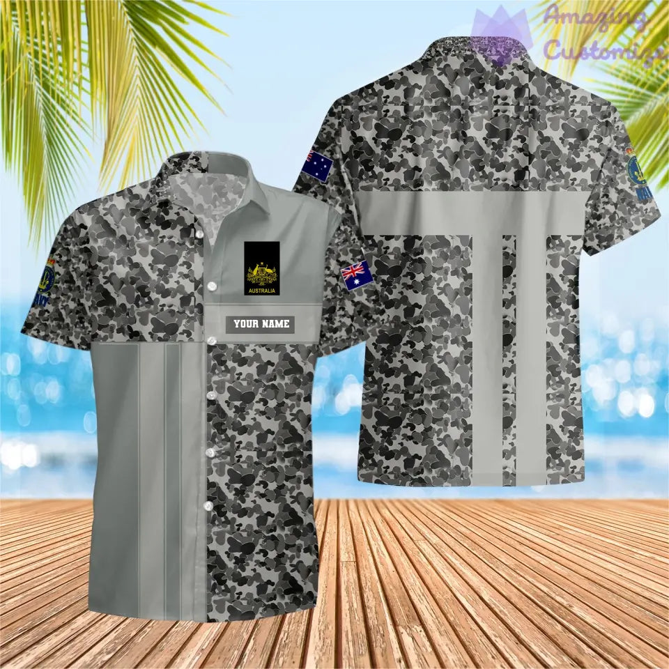 Personalized Australia Soldier/ Veteran Camo With Name And Rank Hawaii Printed  - 07052401QA