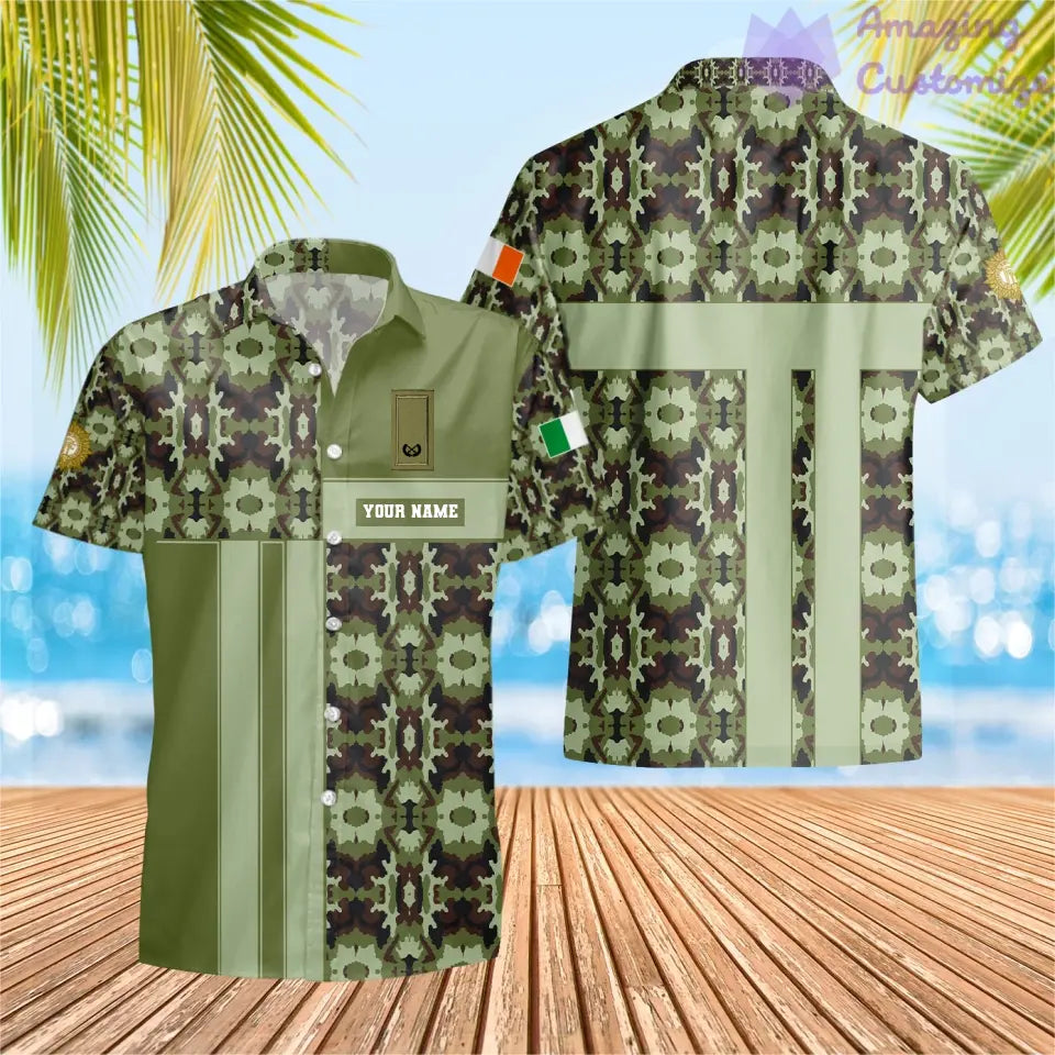 Personalisierter irischer Soldat/Veteranen-Tarnanzug mit Namen und Rang, Hawaii-Aufdruck – 07052401QA