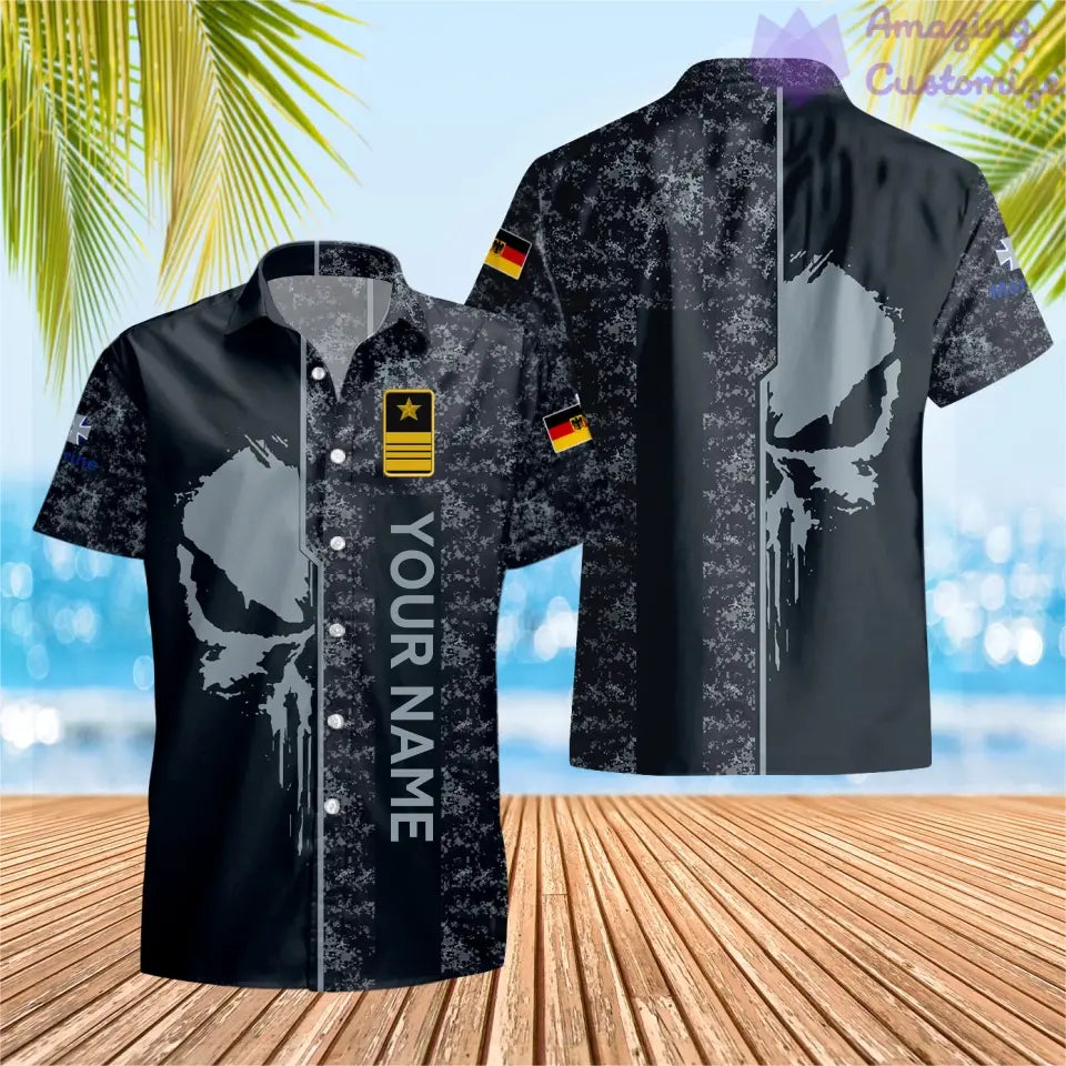 Personalisierter deutscher Soldat/Veteranen-Tarnanzug mit Namen und Rang, Hawaii-Aufdruck – 10052401QA