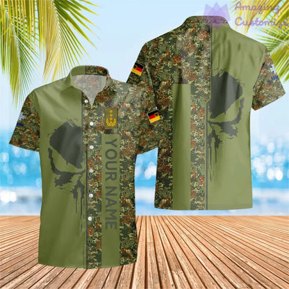 Personalisierter deutscher Soldat/Veteranen-Tarnanzug mit Namen und Rang, Hawaii-Aufdruck – 10052401QA