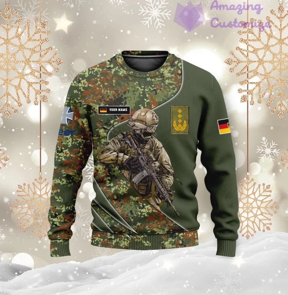 Personalized Germany with Name and Rank Soldier/Veteran Hoodie All Over Printed - 17157312