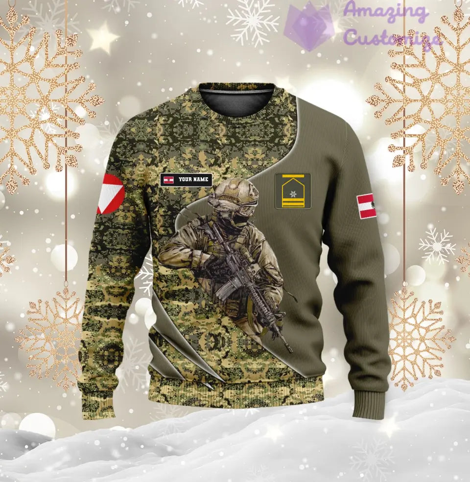 Personalized Austria Soldier/Veteran with Name and Rank Hoodie All Over Printed - 17157312