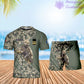 T-shirt personnalisé avec camouflage soldat/vétéran de la France avec nom et grade combinés + short imprimés en 3D - 15052401QA