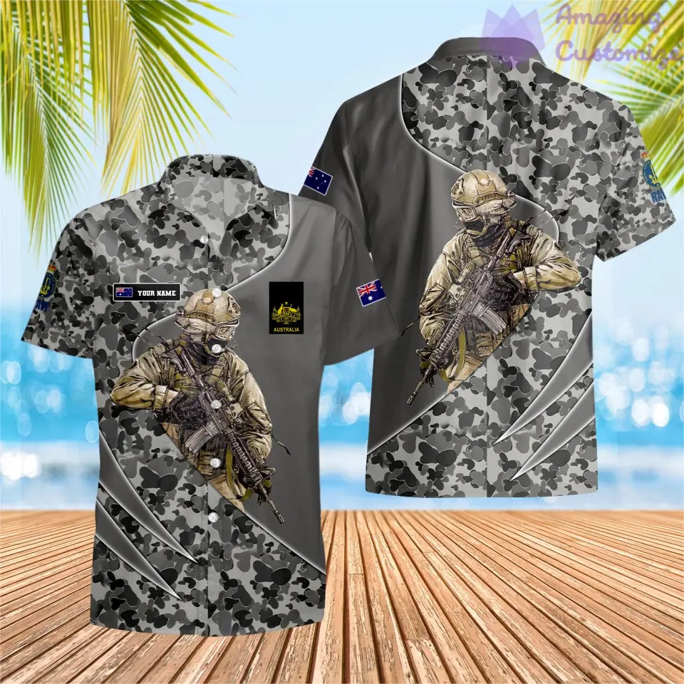 Personalisiertes Australien mit Namen und Rang Soldat/Veteran Hawaii All Over Printed - 15052401QA