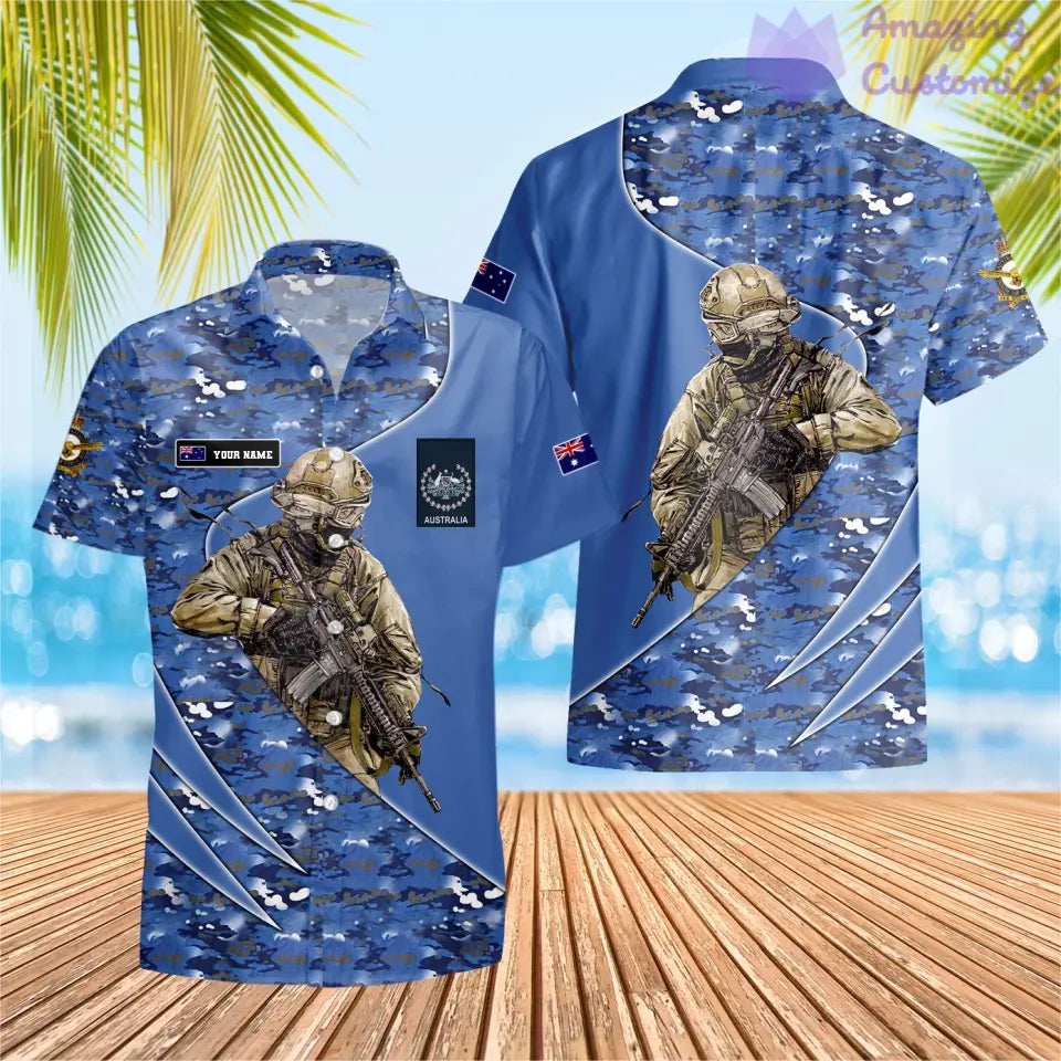 Personalisiertes Australien mit Namen und Rang Soldat/Veteran Hawaii All Over Printed - 15052401QA