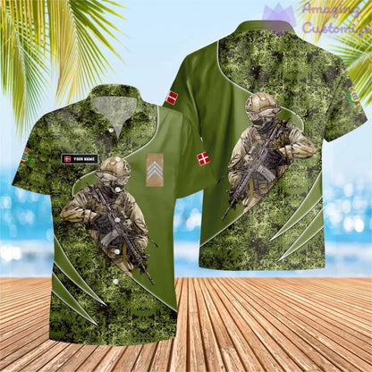 Personalized Denmark Soldier/Veteran with Name and Rank Hawaii All Over Printed - 15052401QA