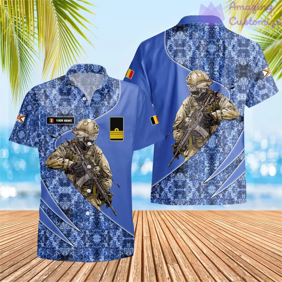 Personalisiertes Belgien mit Namen und Rang Soldat/Veteran Hawaii All Over Printed - 15052401QA