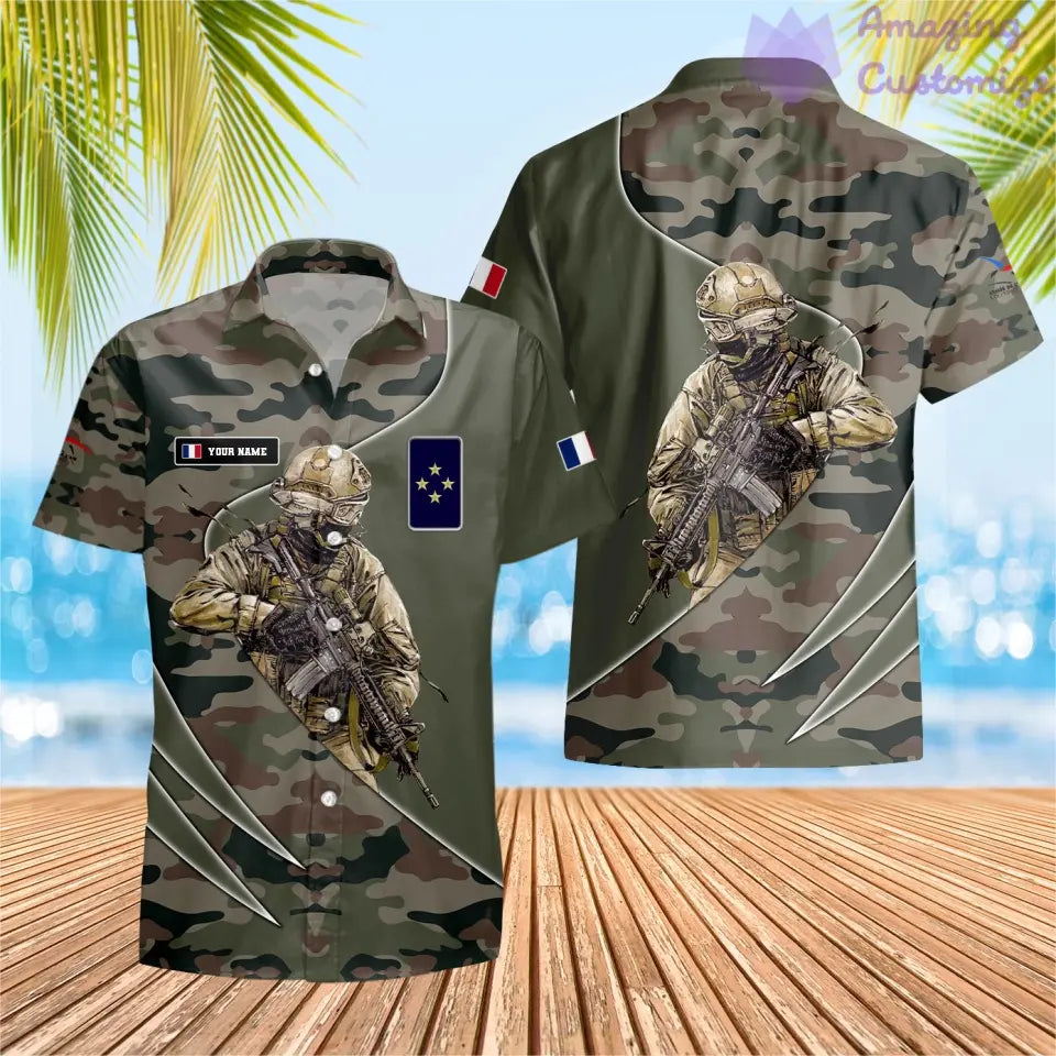 Personalisiertes Frankreich mit Namen und Rang Soldat/Veteran Hawaii All Over Printed - 15052401QA