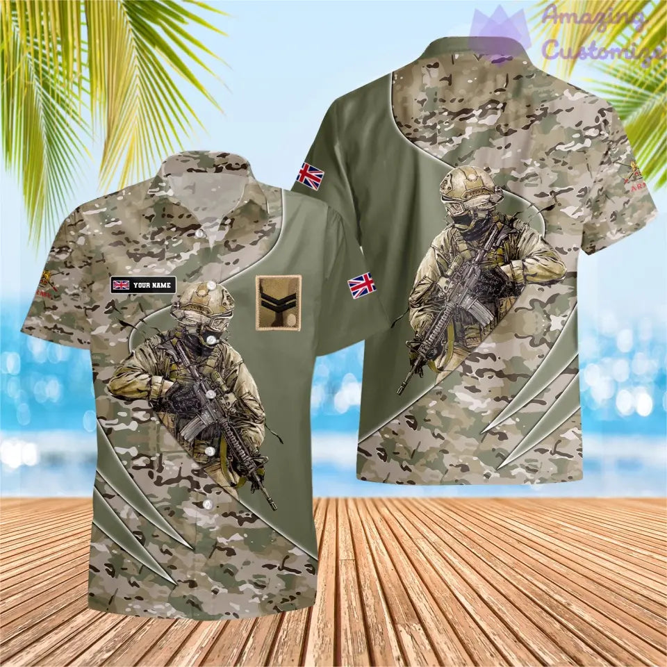 Personalized UK with Name and Rank Soldier/Veteran Hawaii All Over Printed - 15052401QA