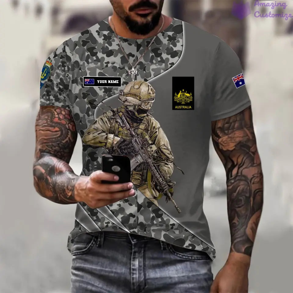 Personalized Australia with Name and Rank Soldier/Veteran T-shirt All Over Printed - 15052401QA