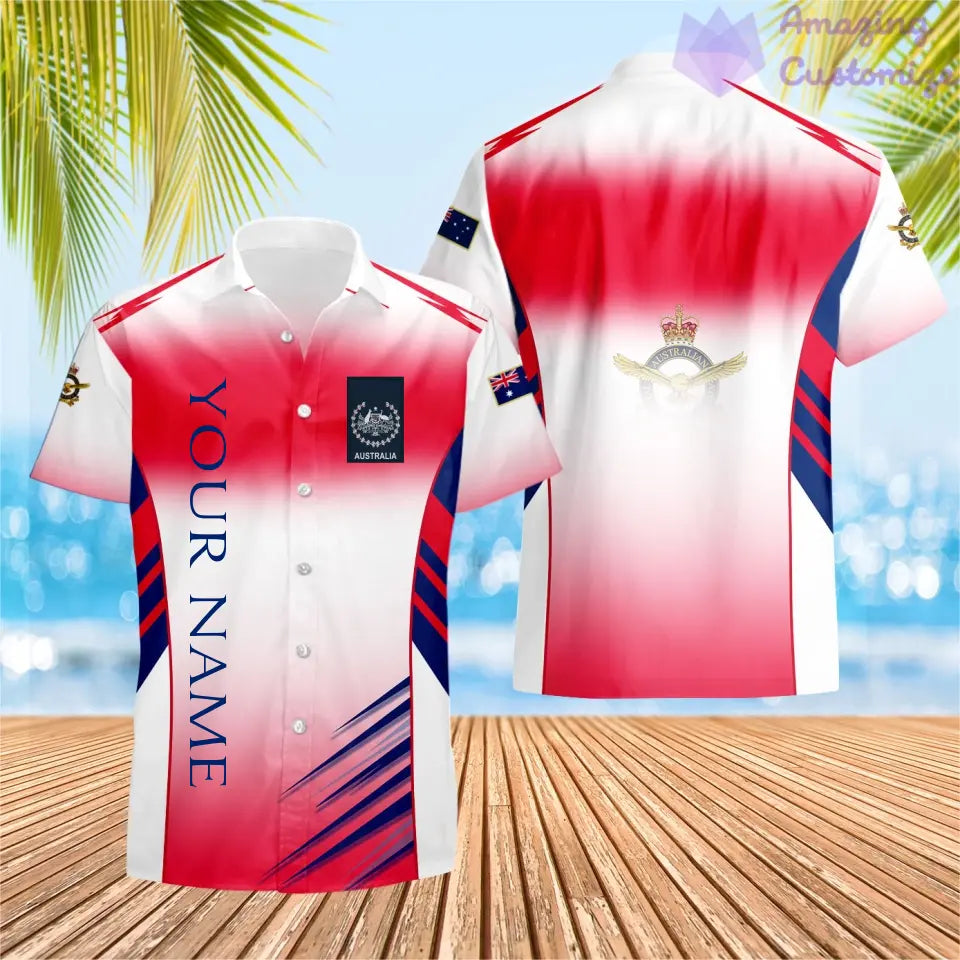 Personalisierbares Australien-Soldat/Veteranen-Hawaii-Shirt mit Namen und Rang, komplett bedruckt – 16052401QA