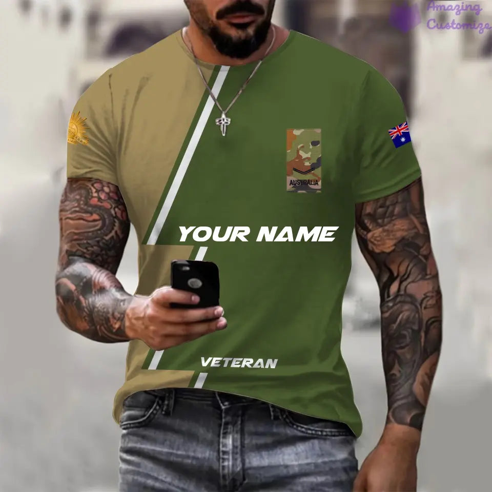 Personalized Australia with Name and Rank Soldier/Veteran Hoodie All Over Printed - 17161632