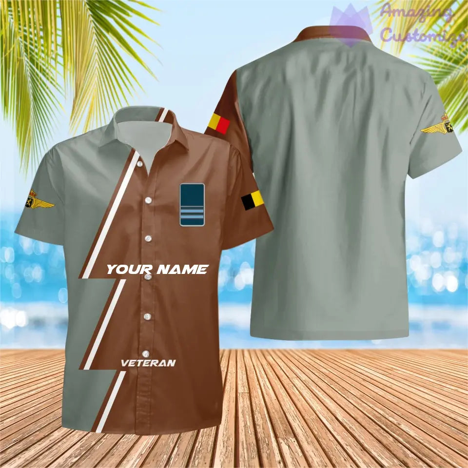 Personalized Belgium with Name and Rank Soldier/Veteran Hawaii  All Over Printed - 20052401QA