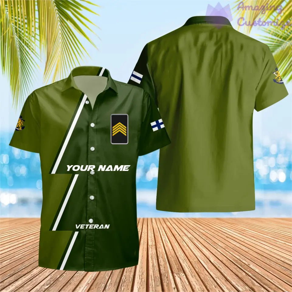 Personalisiertes Finnland mit Namen und Rang Soldat/Veteran Hawaii All Over Printed - 20052401QA