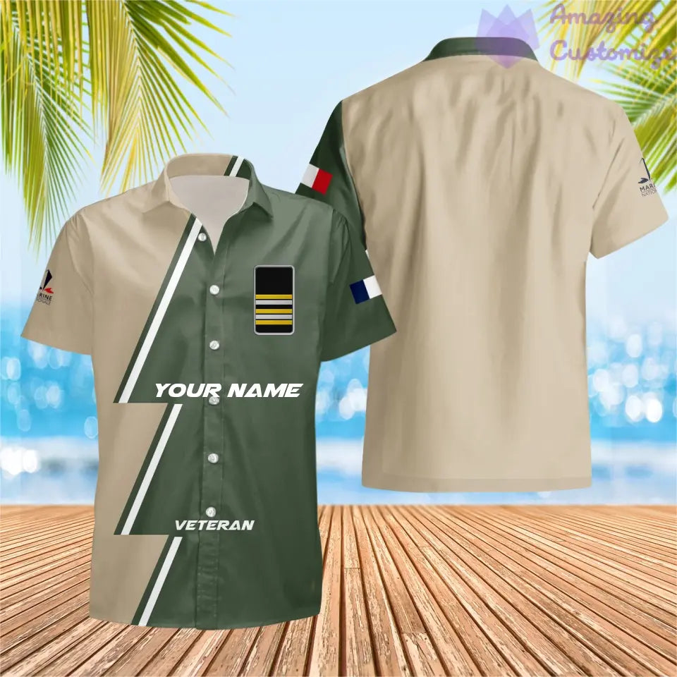 Personalisiertes Frankreich mit Namen und Rang Soldat/Veteran Hawaii All Over Printed - 20052401QA