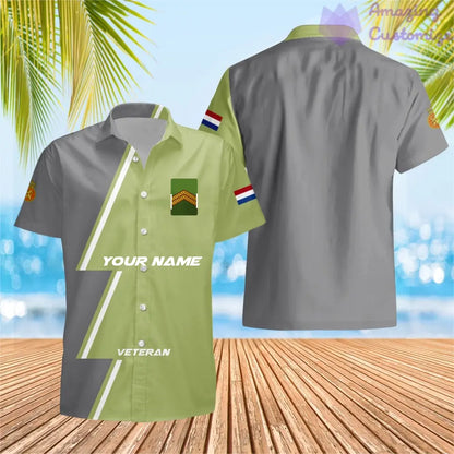 Personalisierte Niederlande mit Namen und Rang Soldat/Veteran Hawaii All Over Printed - 20052401QA