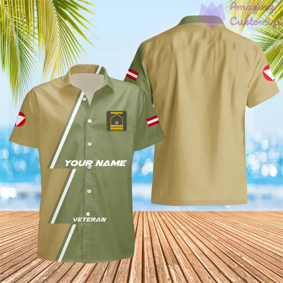 Personalisierter österreichischer Soldat/Veteran mit Namen und Rang Hawaii All Over Printed - 20052401QA