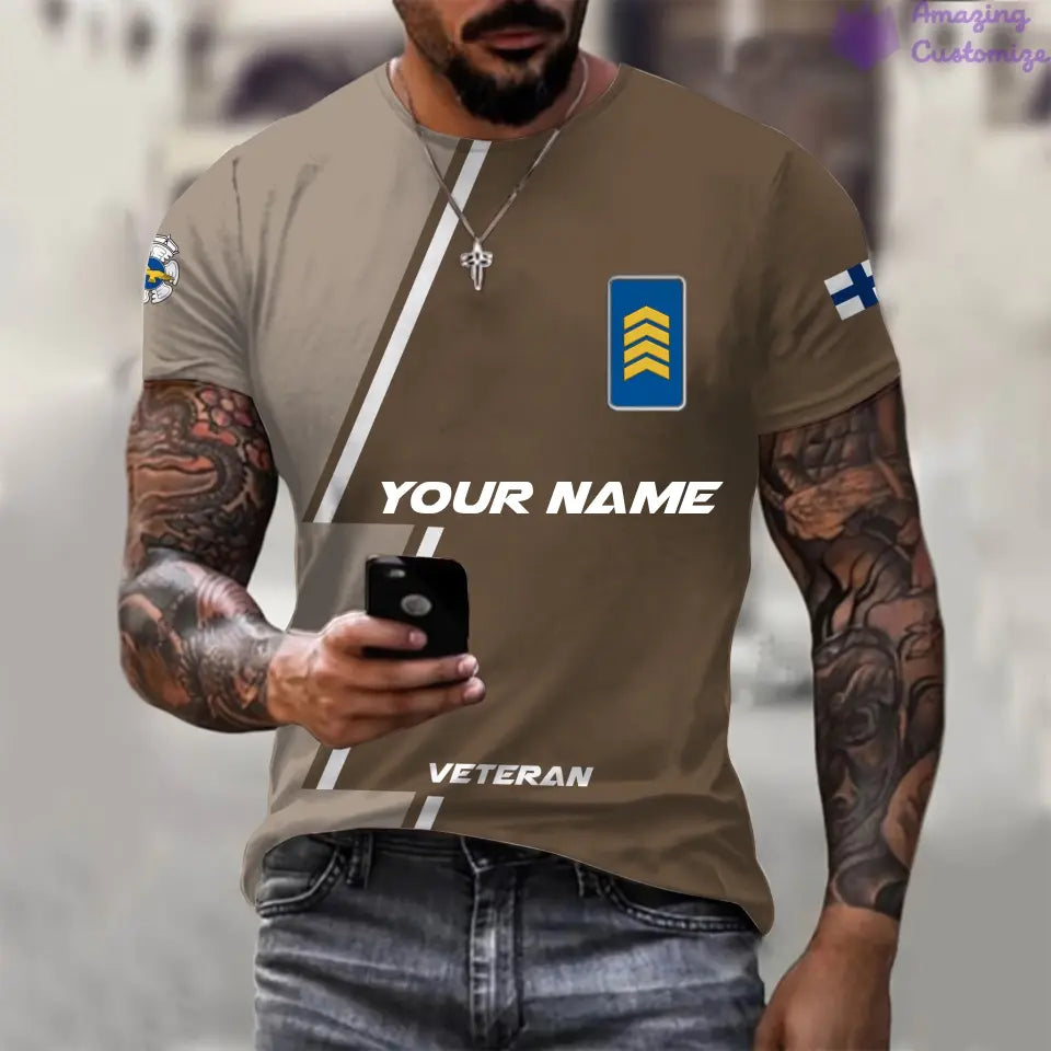 Personalized Finland with Name and Rank Soldier/Veteran T-shirt All Over Printed - 20052401QA