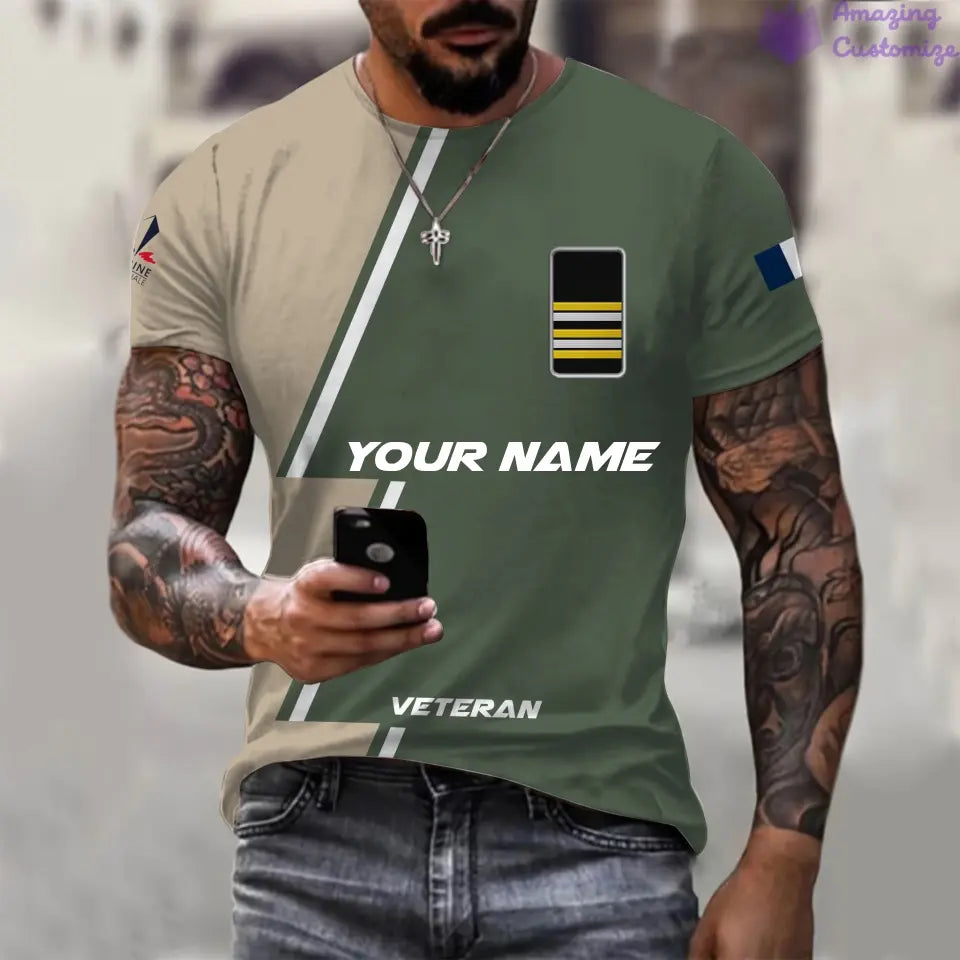 Personalized France with Name and Rank Soldier/Veteran T-shirt All Over Printed - 20052401QA