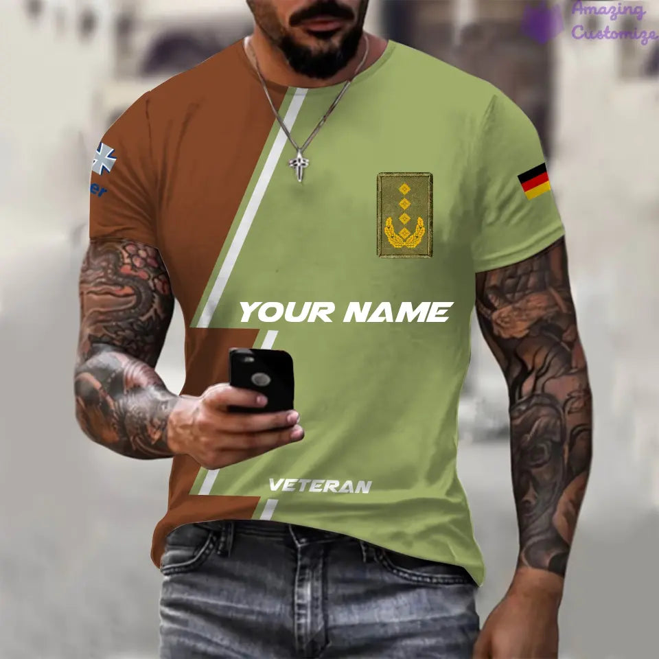 Personalized Germany with Name and Rank Soldier/Veteran T-shirt All Over Printed - 20052401QA