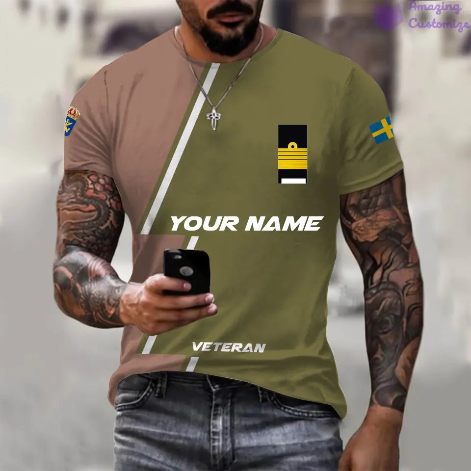 Personalized Sweden with Name and Rank Soldier/Veteran T-shirt All Over Printed - 20052401QA