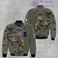 Personalisierte Bomberjacke mit Camouflage-Muster für französische Soldaten/Veteranen mit Namen und Rang, 3D-Druck – 150524QA