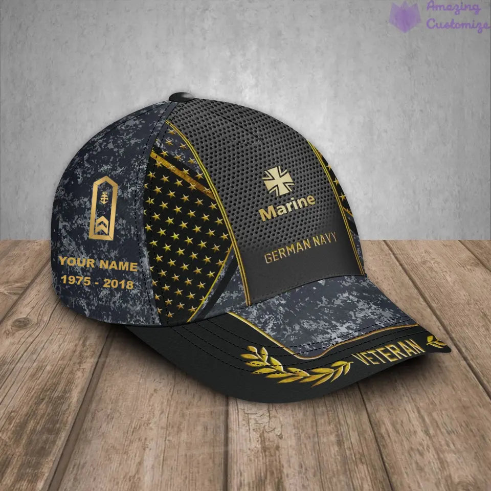 Personalized Rank, Year And Name Germany Soldier/Veterans Camo Baseball Cap - 17163360