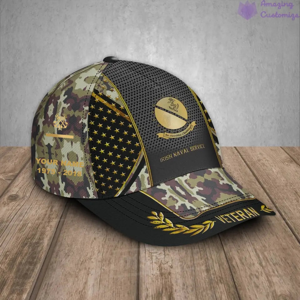 Personalized Rank, Year And Name Ireland Soldier/Veterans Camo Baseball Cap - 22052401QA