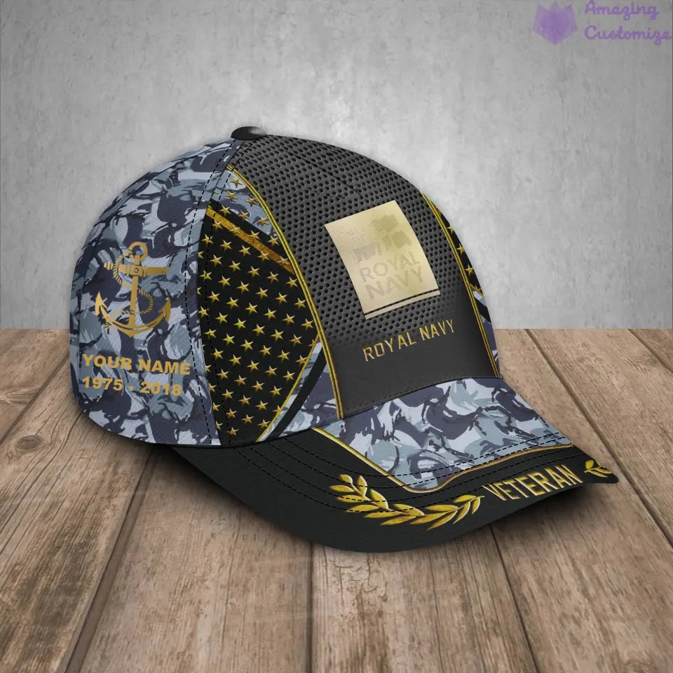 Casquette de baseball camouflage personnalisée avec grade, année et nom pour soldat/ancien combattant britannique - 17163360