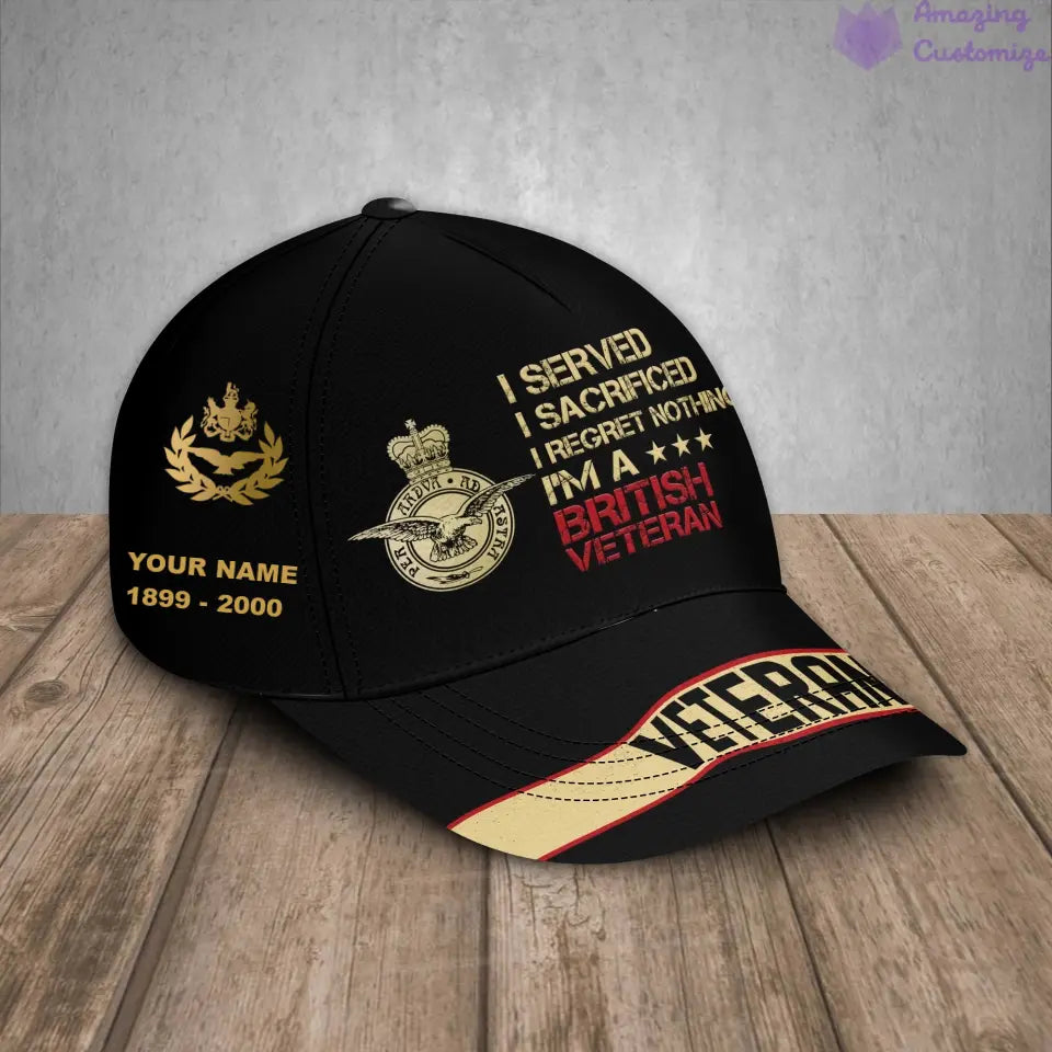 Personalized Rank, Year And Name UK Soldier/Veterans Camo Baseball Cap - 17167680