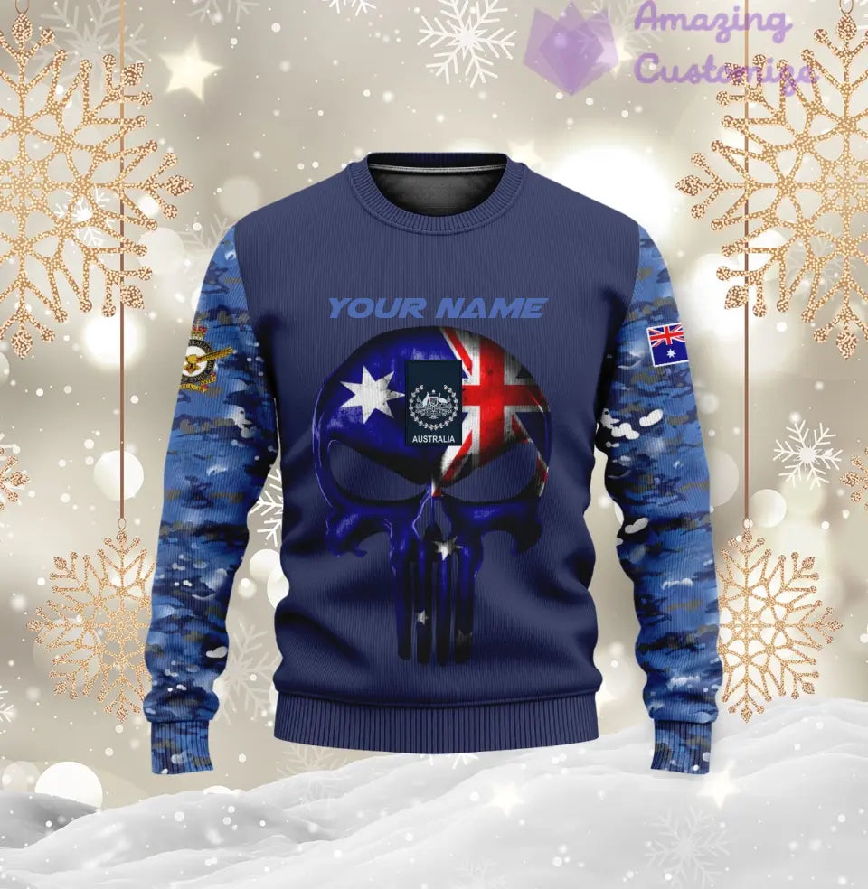 Personalisierter Australien-Kapuzenpullover für Soldaten/Veteranen mit Namen und Rang, komplett bedruckt – 17168544