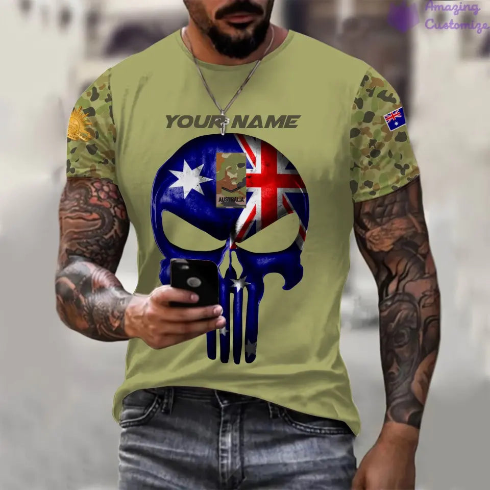 Personalisierter Australien-Kapuzenpullover für Soldaten/Veteranen mit Namen und Rang, komplett bedruckt – 17168544