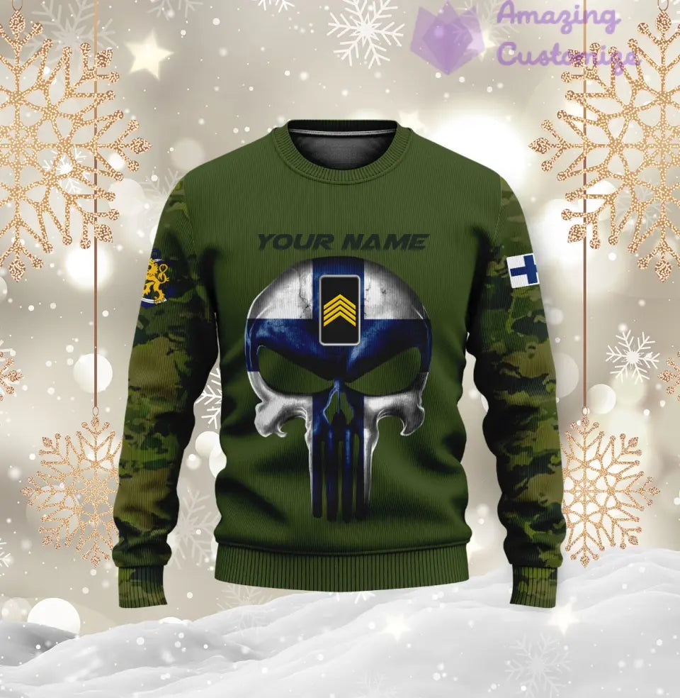 Personalized Finland with Name and Rank Soldier/Veteran Hoodie All Over Printed - 17168544