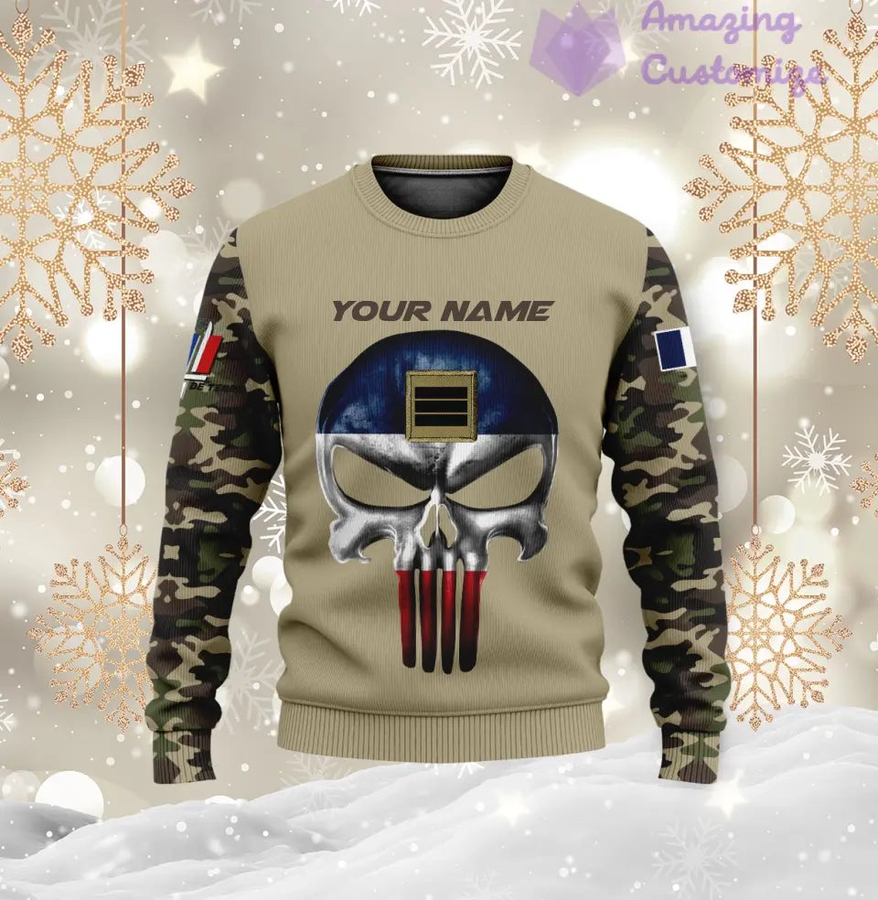 Personalized France with Name and Rank Soldier/Veteran Hoodie All Over Printed - 17168544