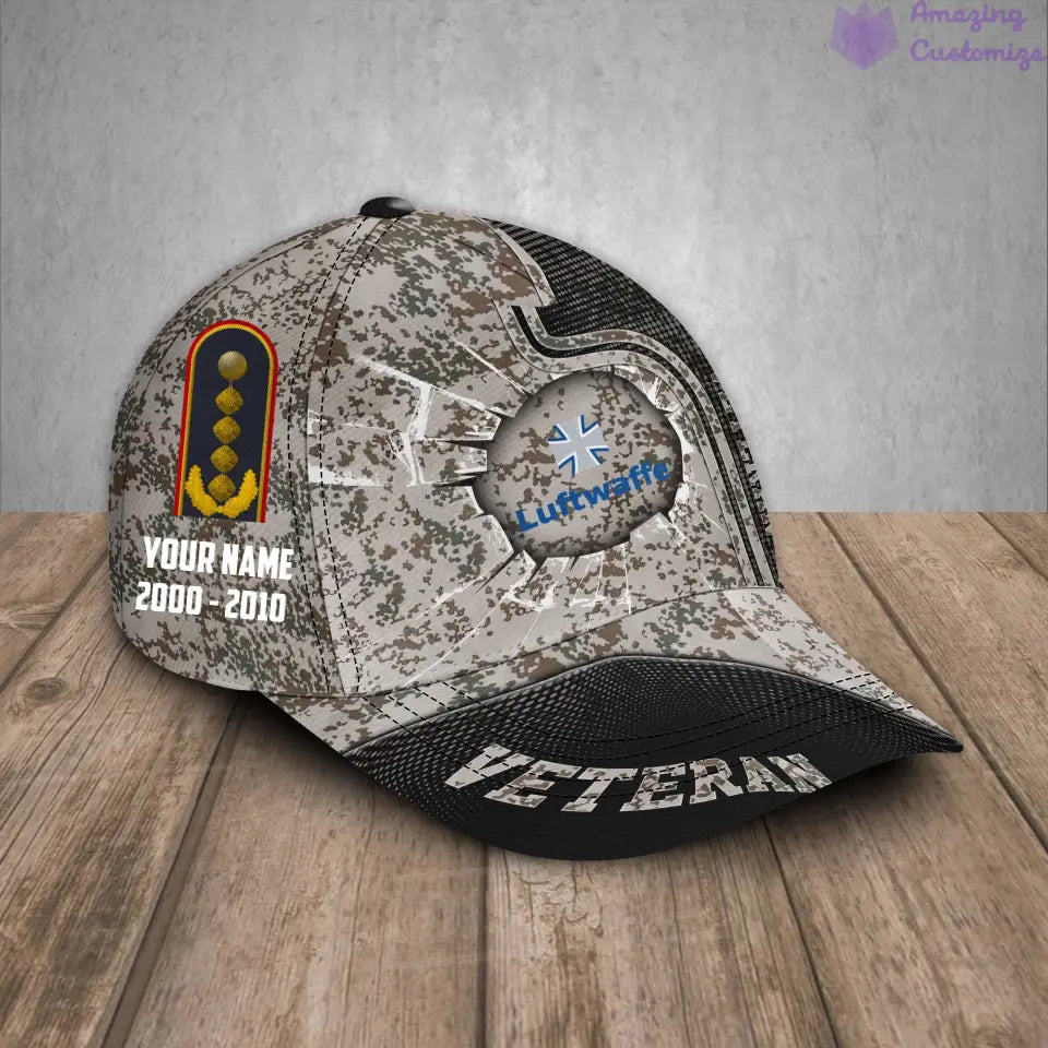 Personalized Rank, Year And Name Germany Soldier/Veterans Camo Baseball Cap - 17170272