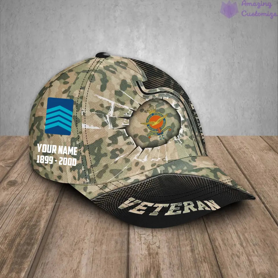 Casquette de baseball camouflage personnalisée avec rang, année et nom pour soldat/vétéran des Pays-Bas - 17170272