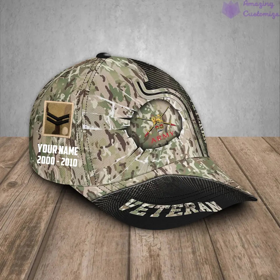 Personalized Rank, Year And Name UK Soldier/Veterans Camo Baseball Cap - 17170272