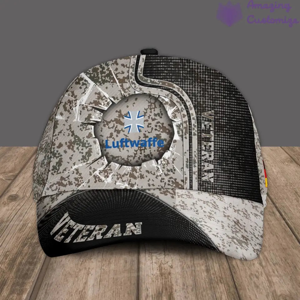 Personalized Rank, Year And Name Germany Soldier/Veterans Camo Baseball Cap - 17170272