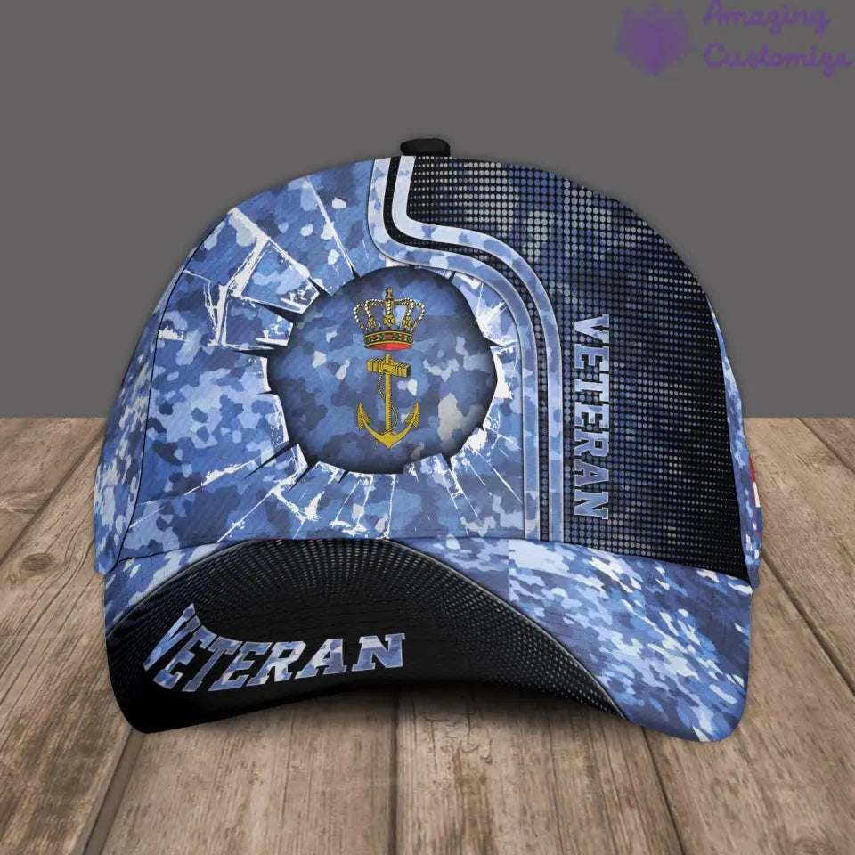 Personalized Rank, Year And Name Netherlands Soldier/Veterans Camo Baseball Cap - 17170272