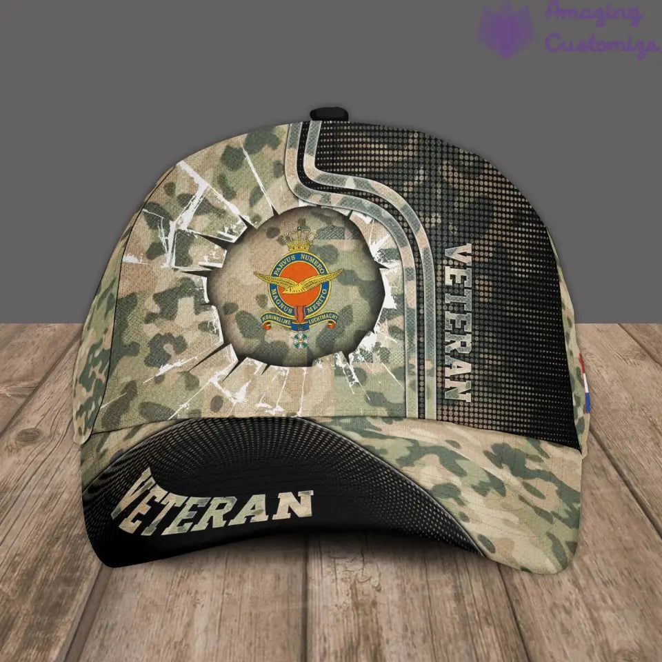 Personalized Rank, Year And Name Netherlands Soldier/Veterans Camo Baseball Cap - 17170272