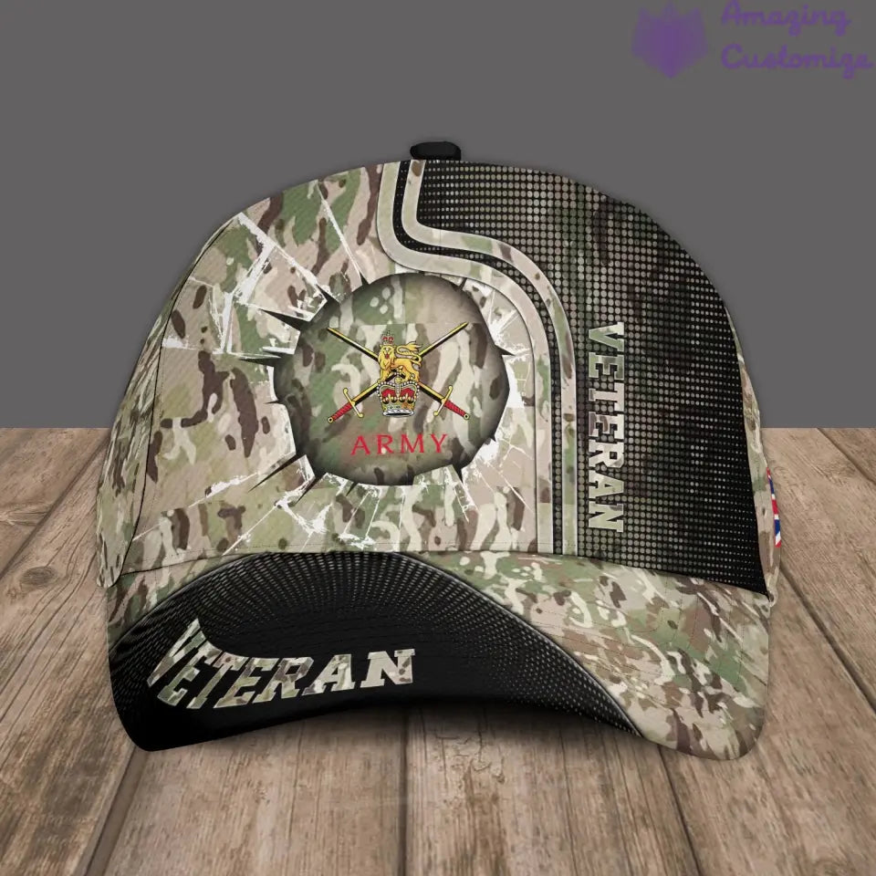 Personalized Rank, Year And Name UK Soldier/Veterans Camo Baseball Cap - 17170272