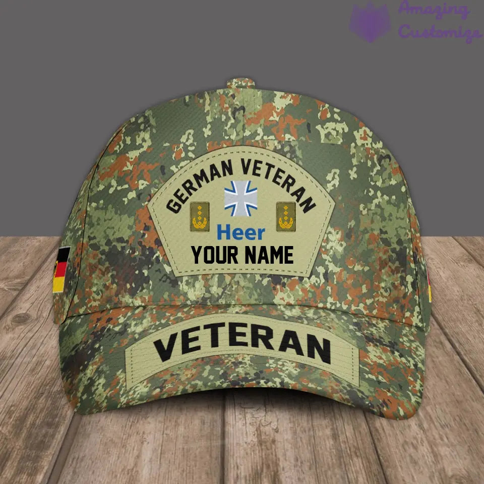 Personalized Rank And Name Germany Soldier/Veterans Camo Baseball Cap - 1717027201